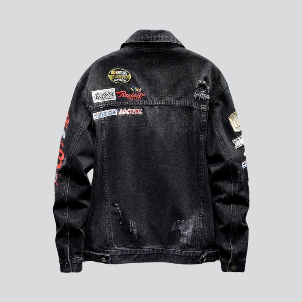 Racing-Jeansjacke mit Patches