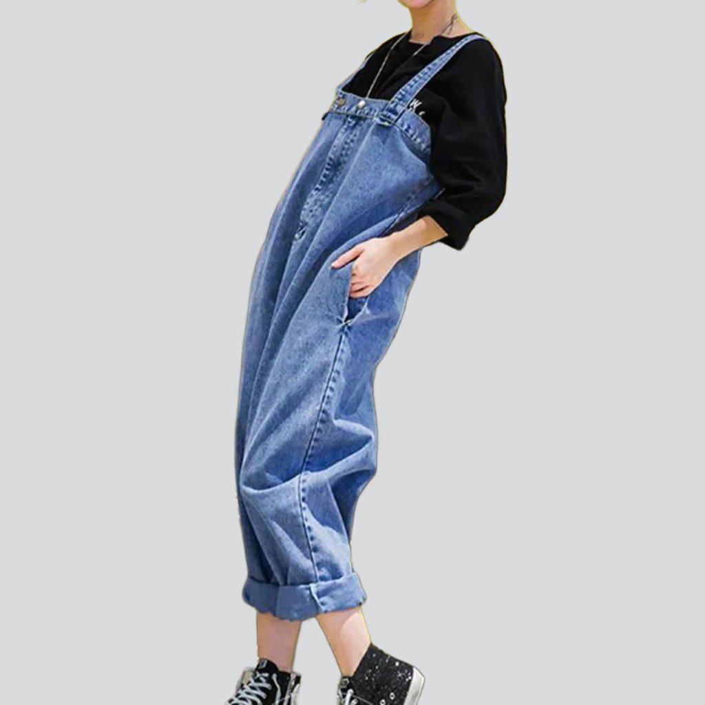 Urban style baggy denim jumpsuit