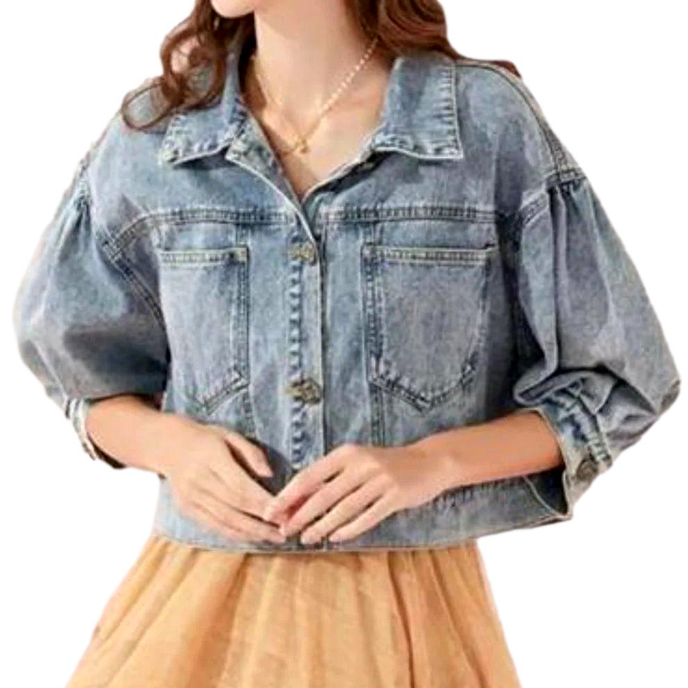 Short vintage women denim jacket