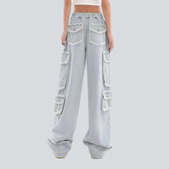 Light blue cargo baggy jeans