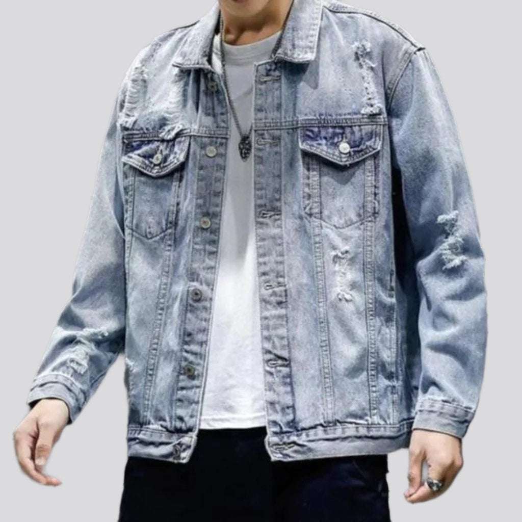 Hell gewaschene Jeansjacke für Herren