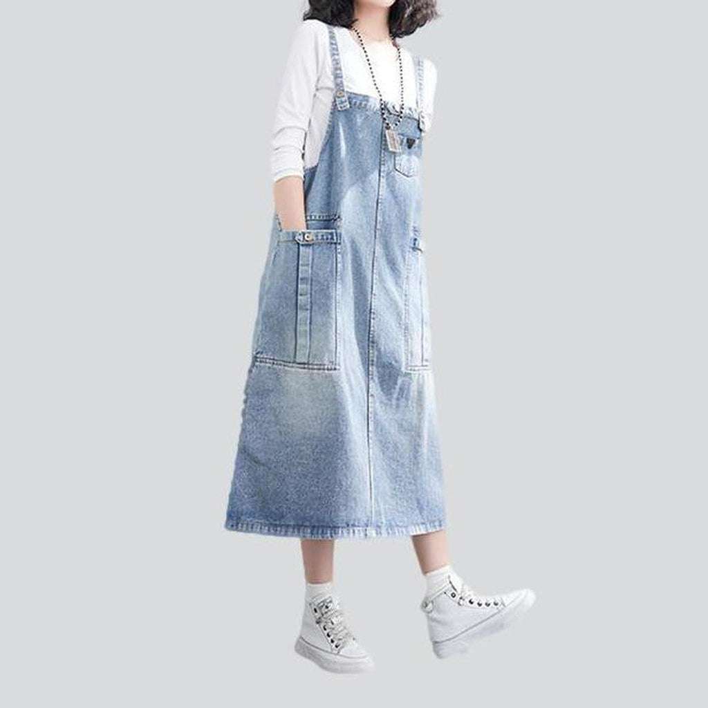 Denim dress with cargo pockets