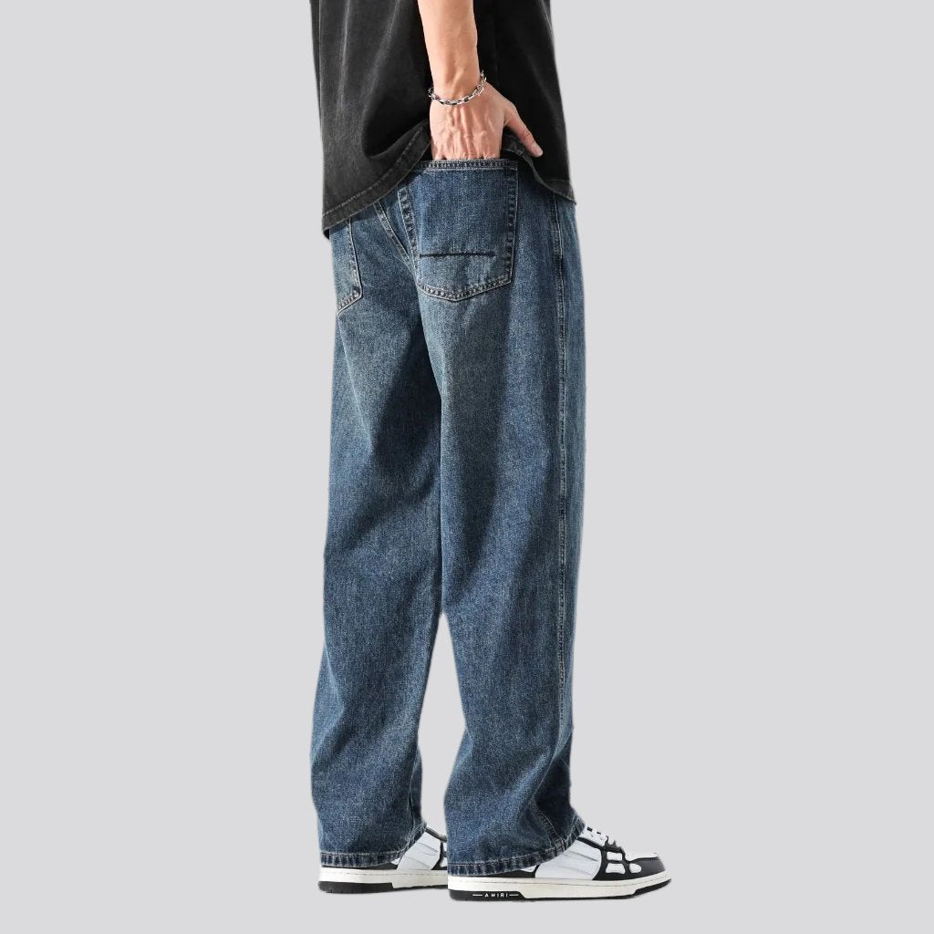 Baggy mid-waist jeans for men