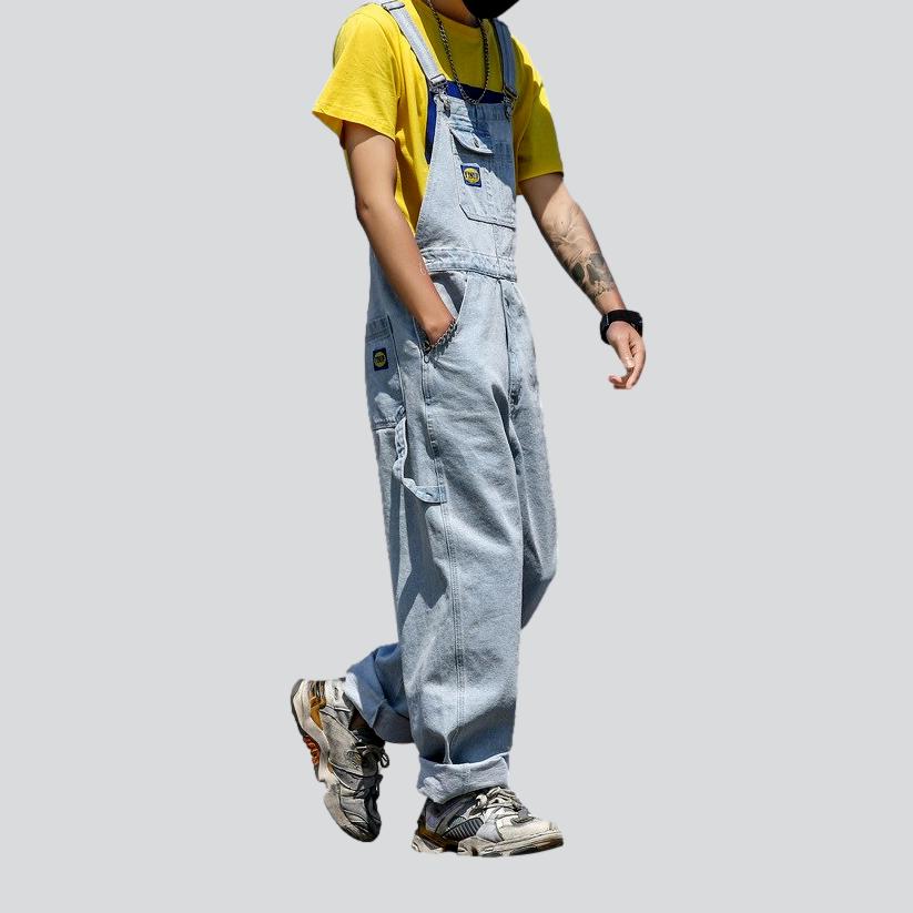 Urban baggy men jean jumpsuit