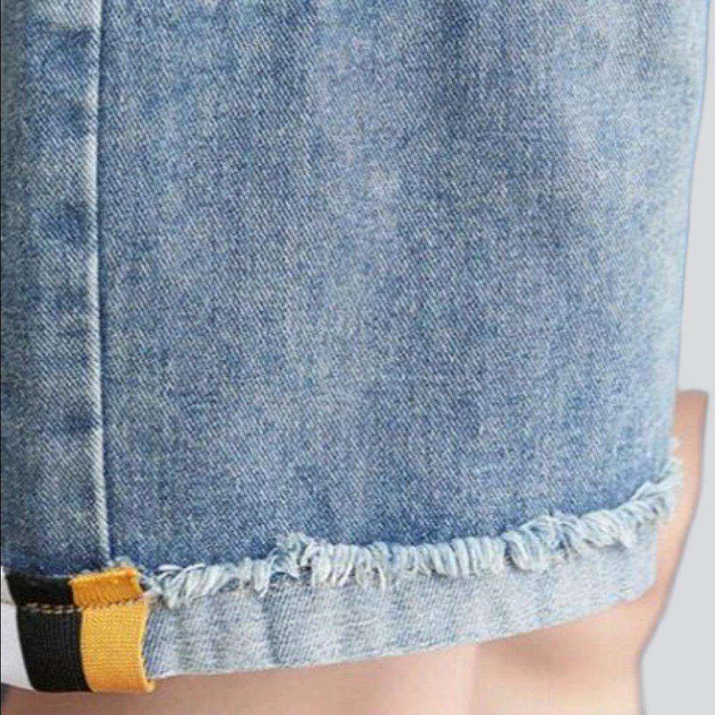 Front zipper women denim romper