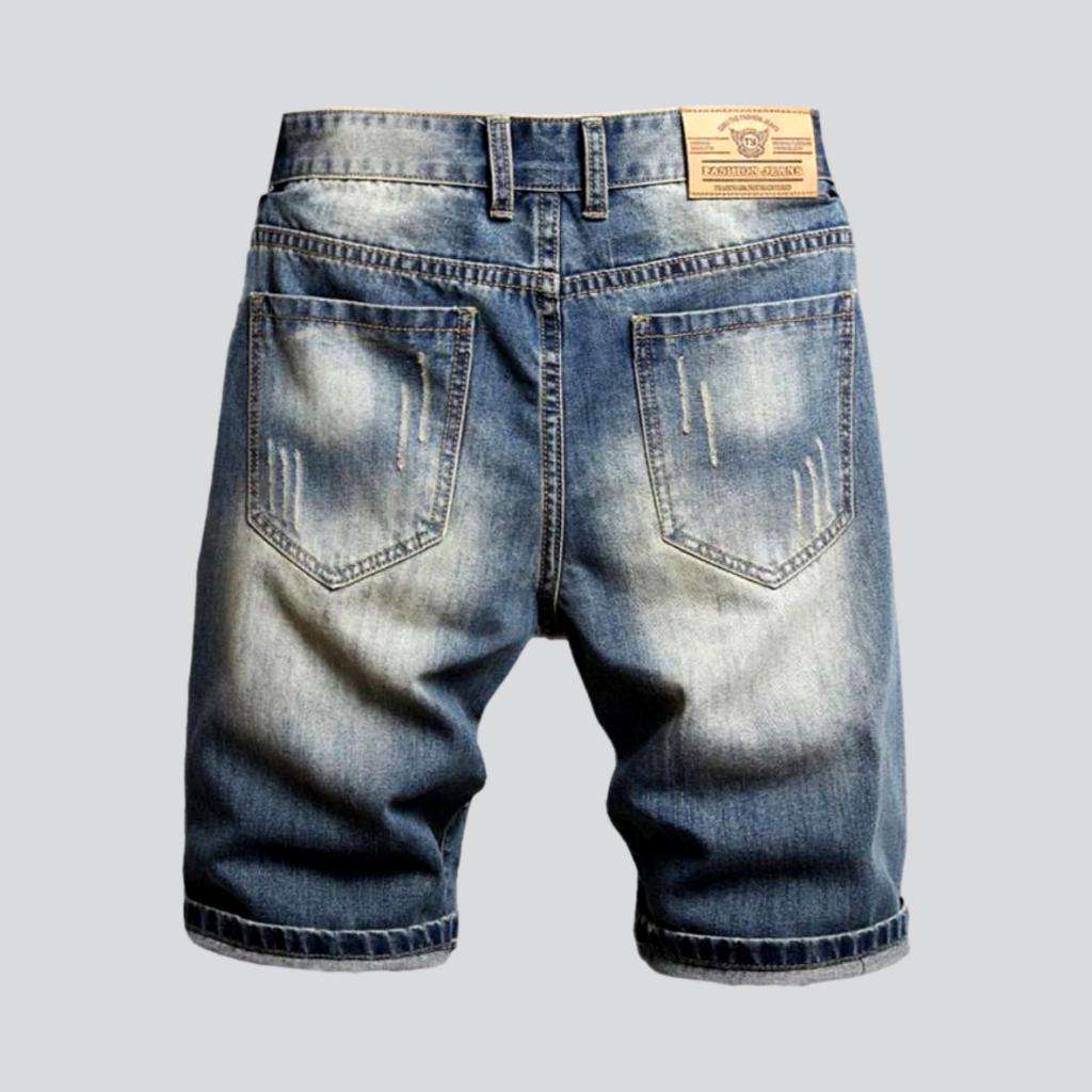 Men slim jean shorts