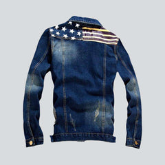 American flag patched denim jacket