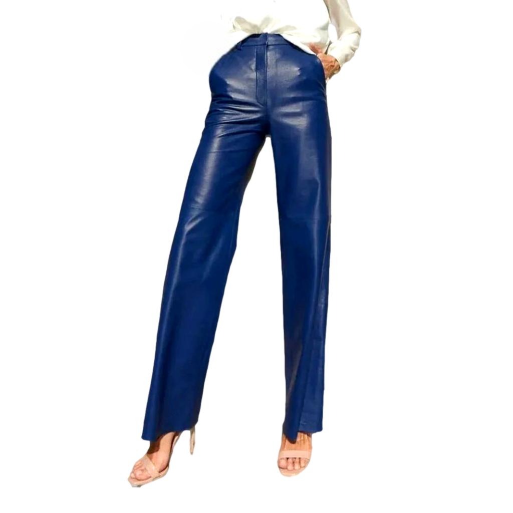 Wide-leg wax jean pants for ladies