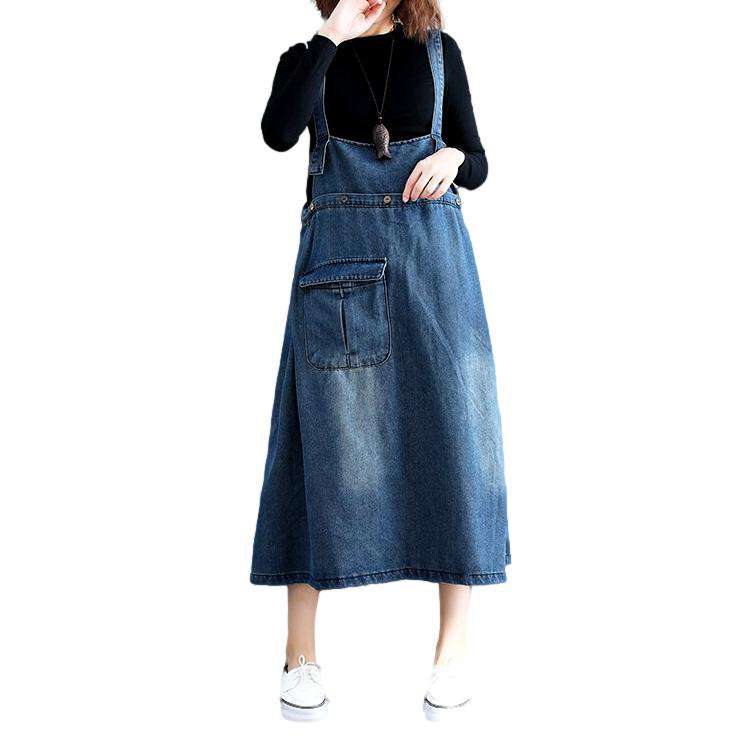 Denim dress with cargo pocket