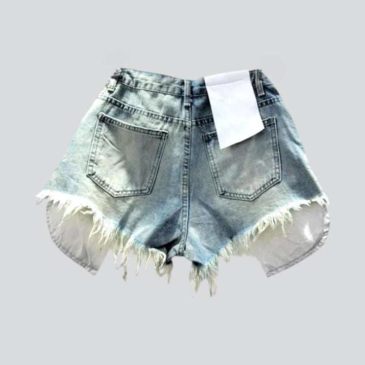 Distressed-Jeansshorts mit sichtbaren Taschen