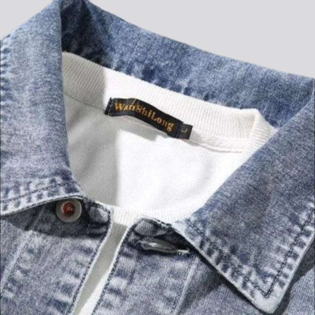 Embroidered men denim jacket