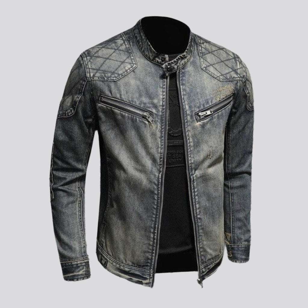 Biker-Bomber-Jeansjacke für Herren