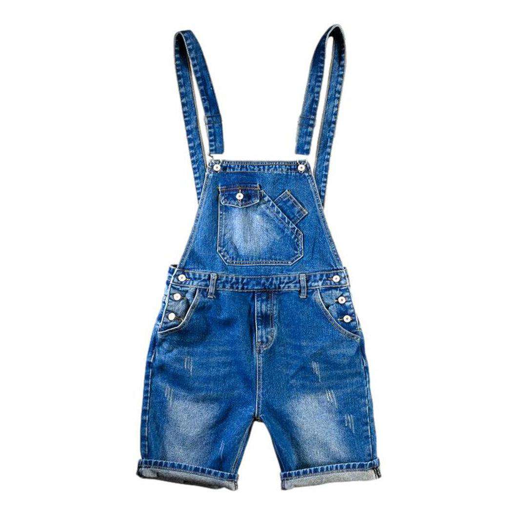 Medium wash men denim romper