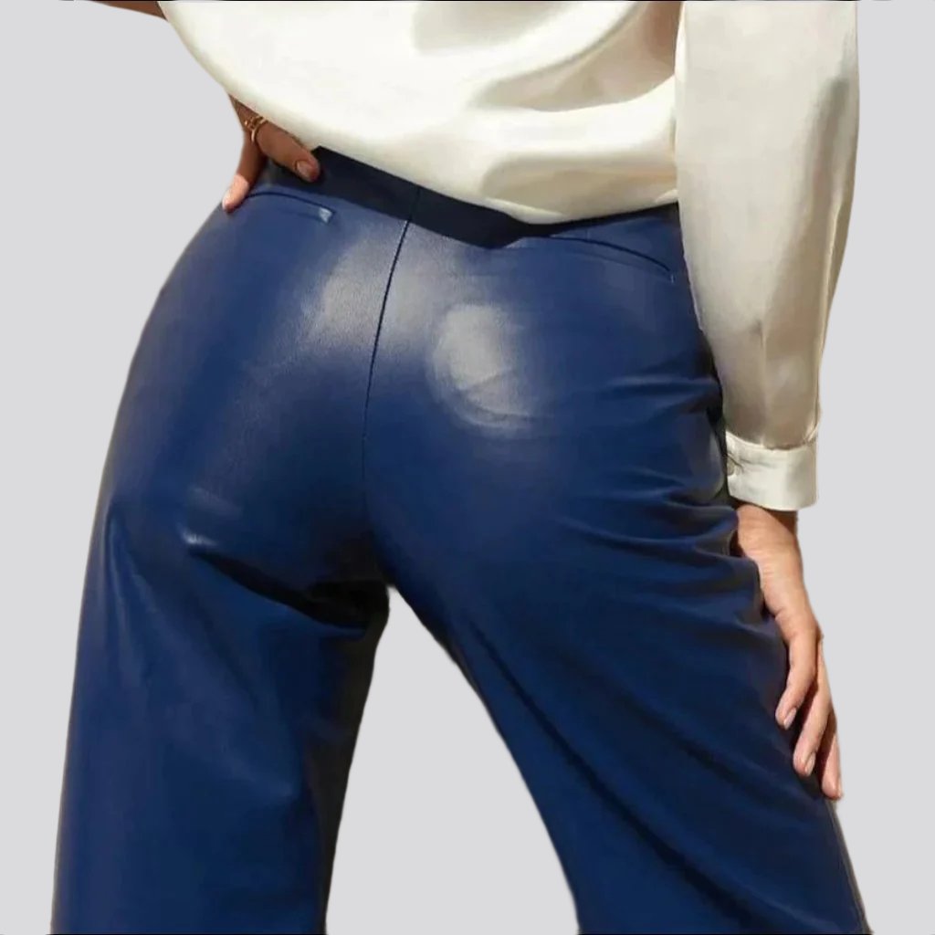 Wide-leg wax jean pants for ladies