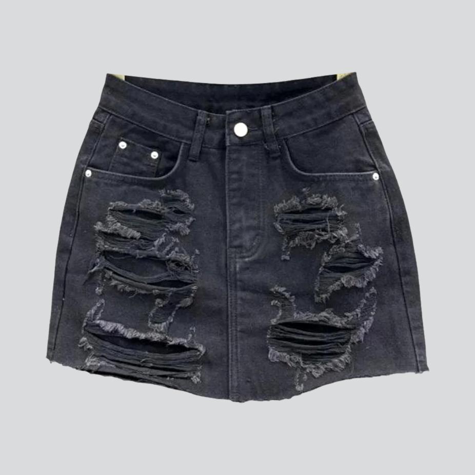 Stylischer Distressed-Jeans-Skort für Damen