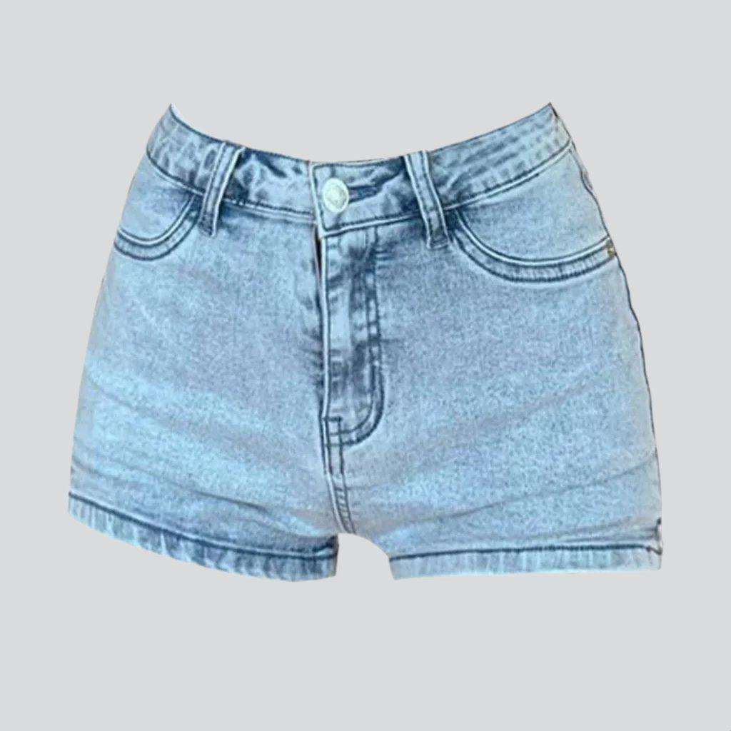 Damen-Jeansshorts mit Herzstickerei