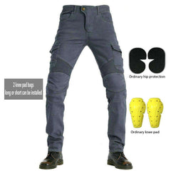 Color men biker denim pants