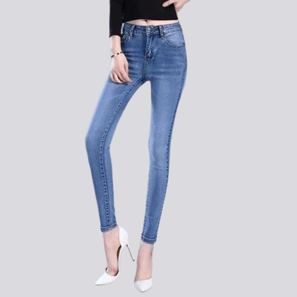 Casual women sanded jeans