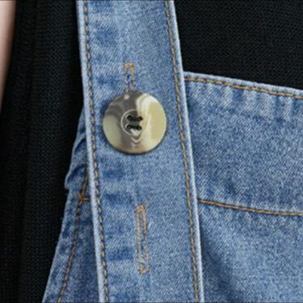 Jeans-Strampler mit Taschendruck für Damen