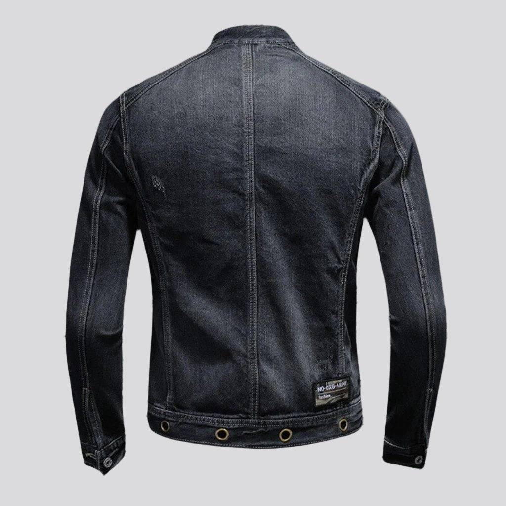 Vintage moto jeans jacket for men