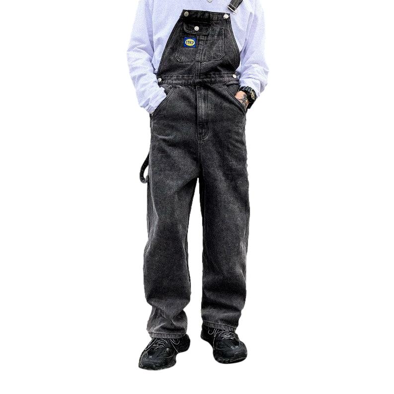 Urban baggy men jean jumpsuit