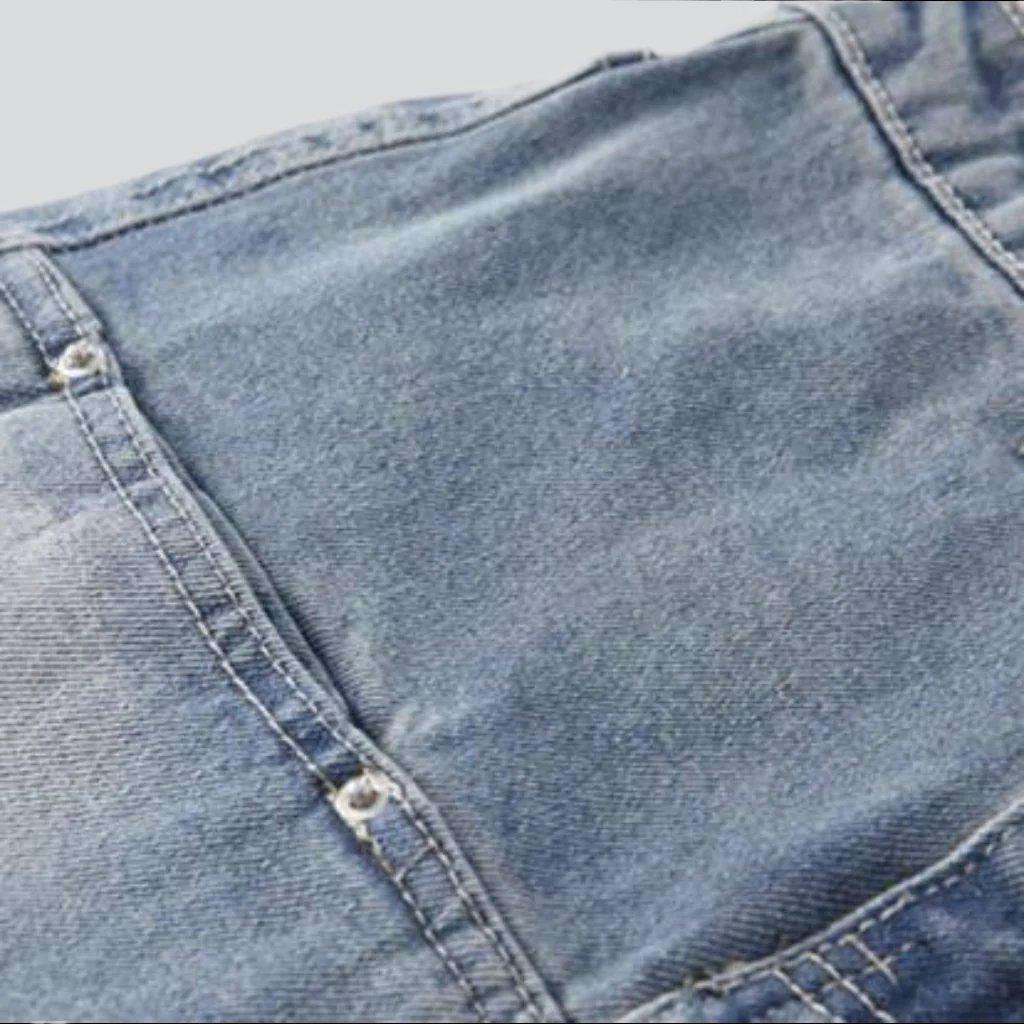 Low-waist vintage denim skirt