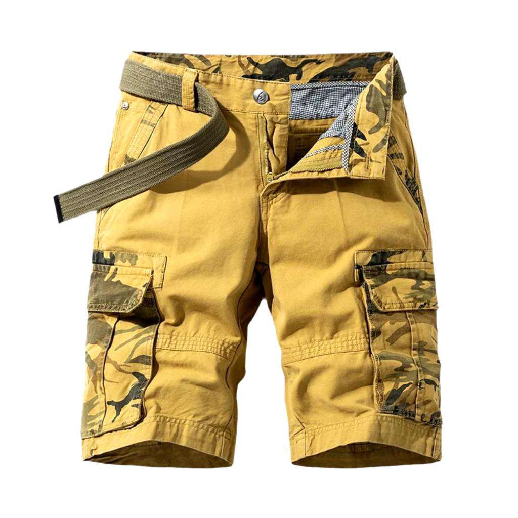 Camouflage cargo men denim shorts