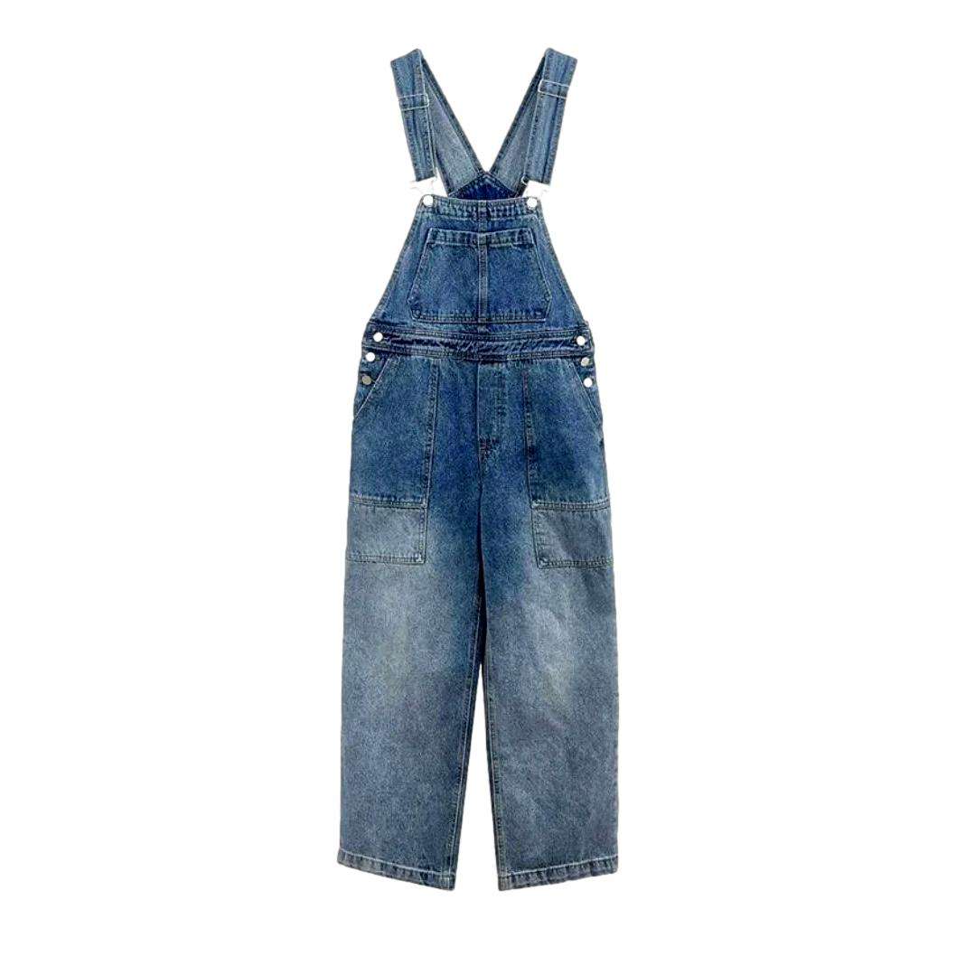 Contrast wash women denim dungaree