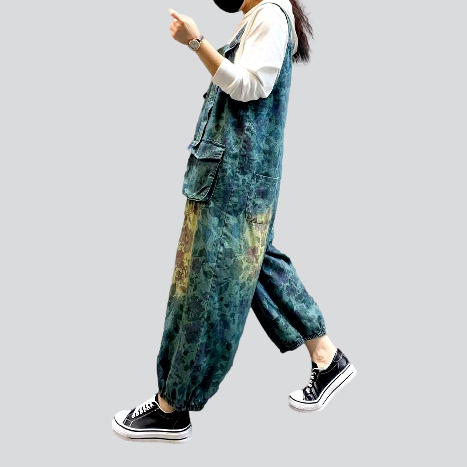 Punk-style women denim dungaree