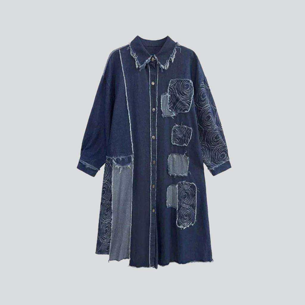 Dark patchwork denim dress