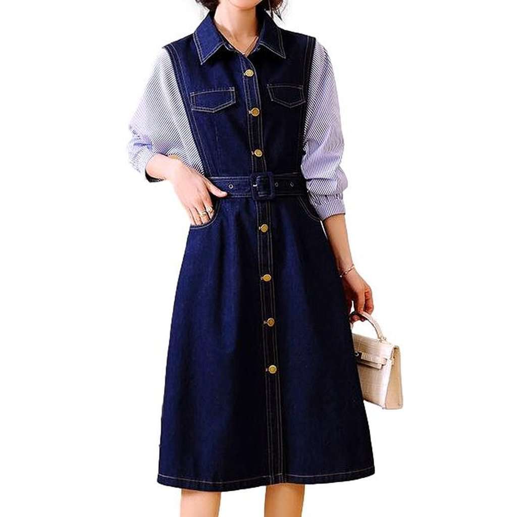 Midi women denim dress