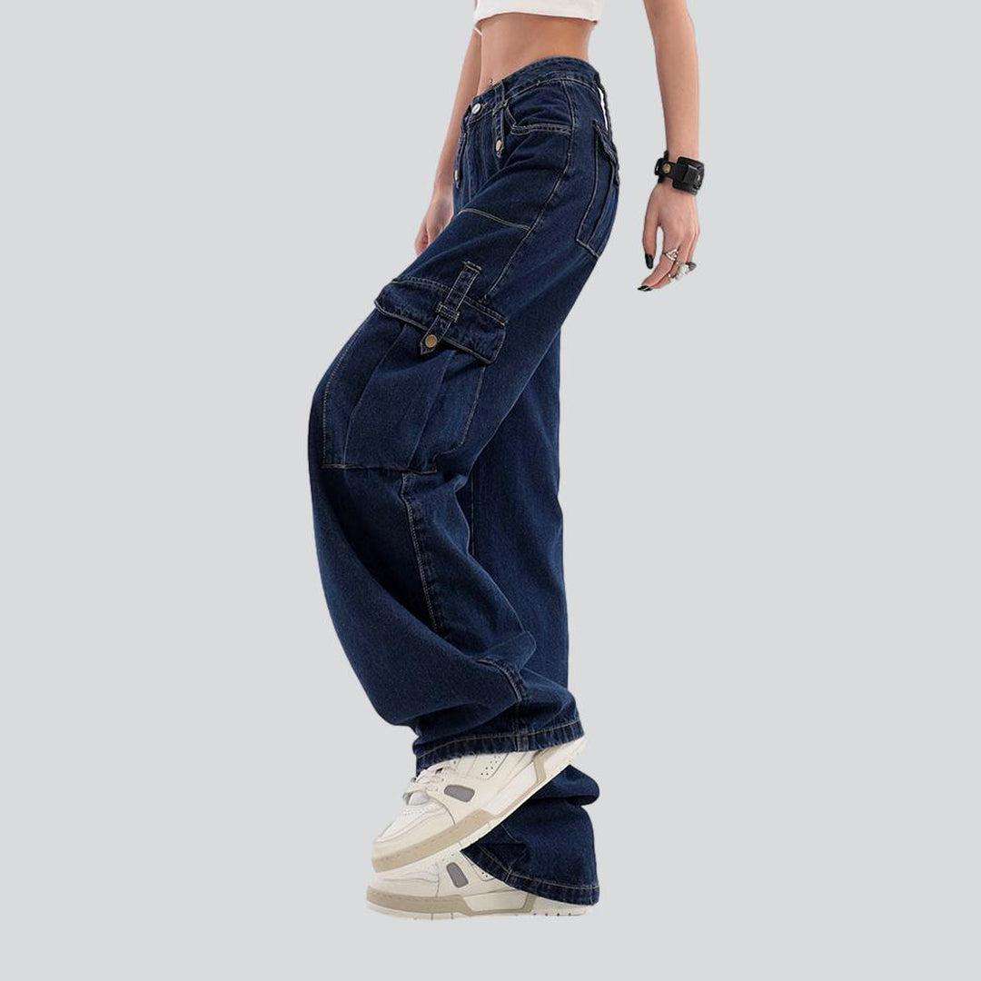 Navy cargo women baggy jeans