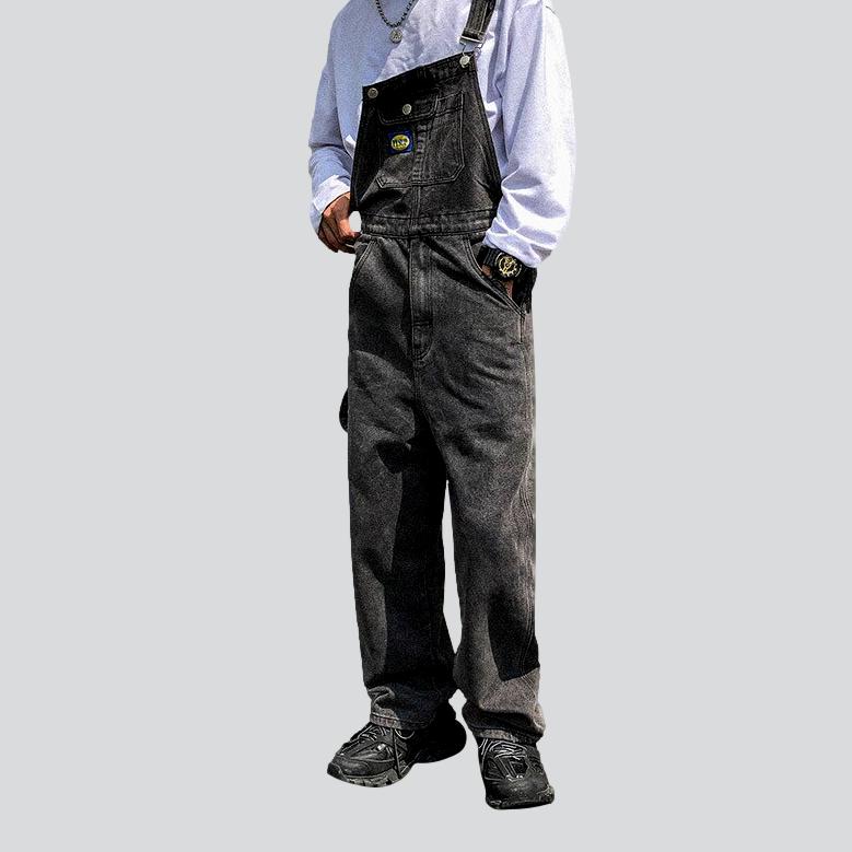 Urban baggy men jean jumpsuit