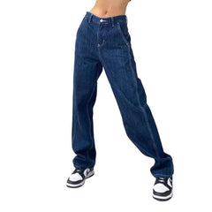 Baggy-Jeans mit Kontrastnähten für Damen