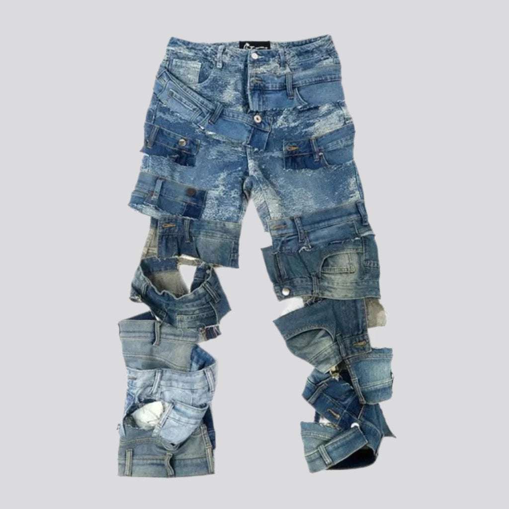 Baggy Herren Mid-Waist Jeans