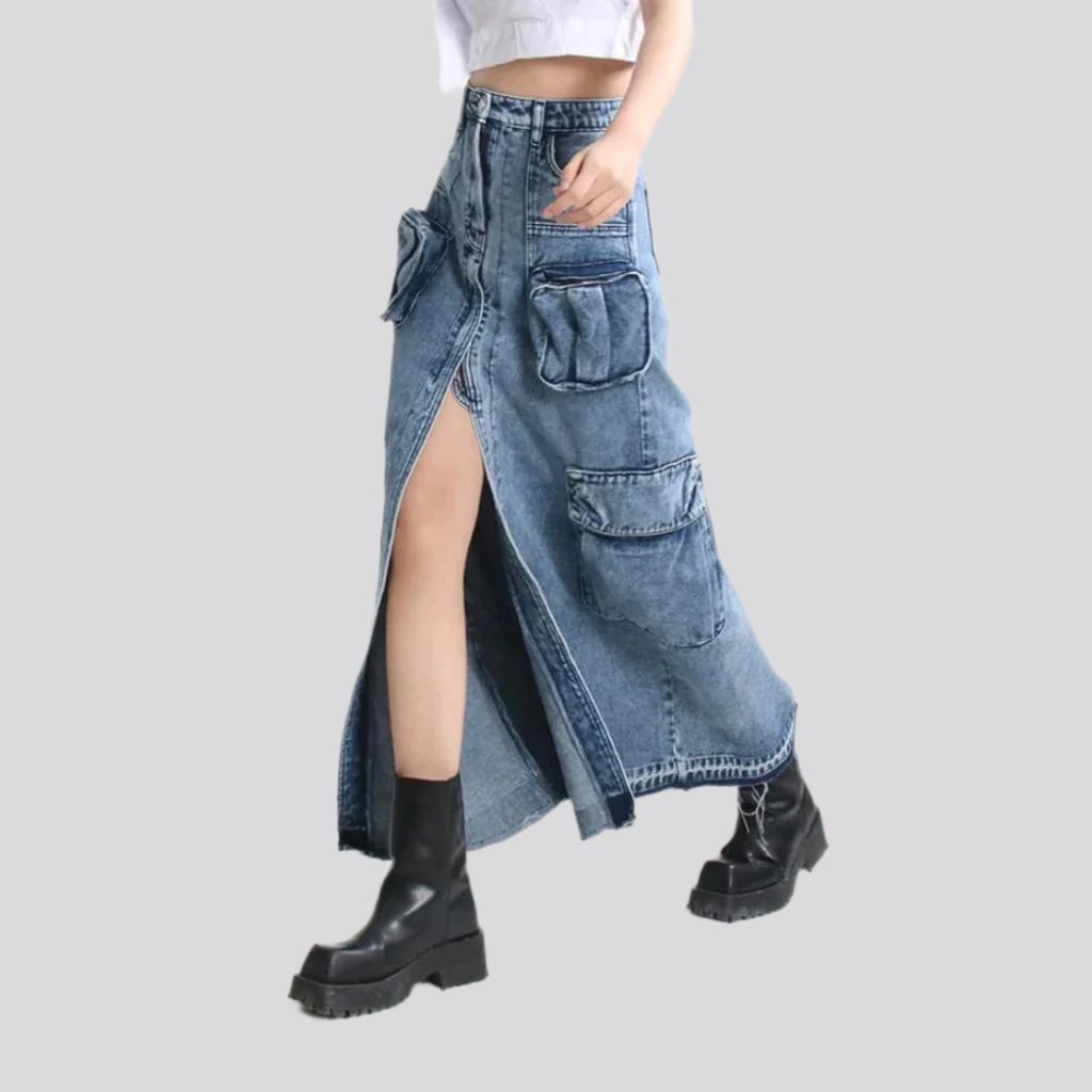 Cargo women jean skirt