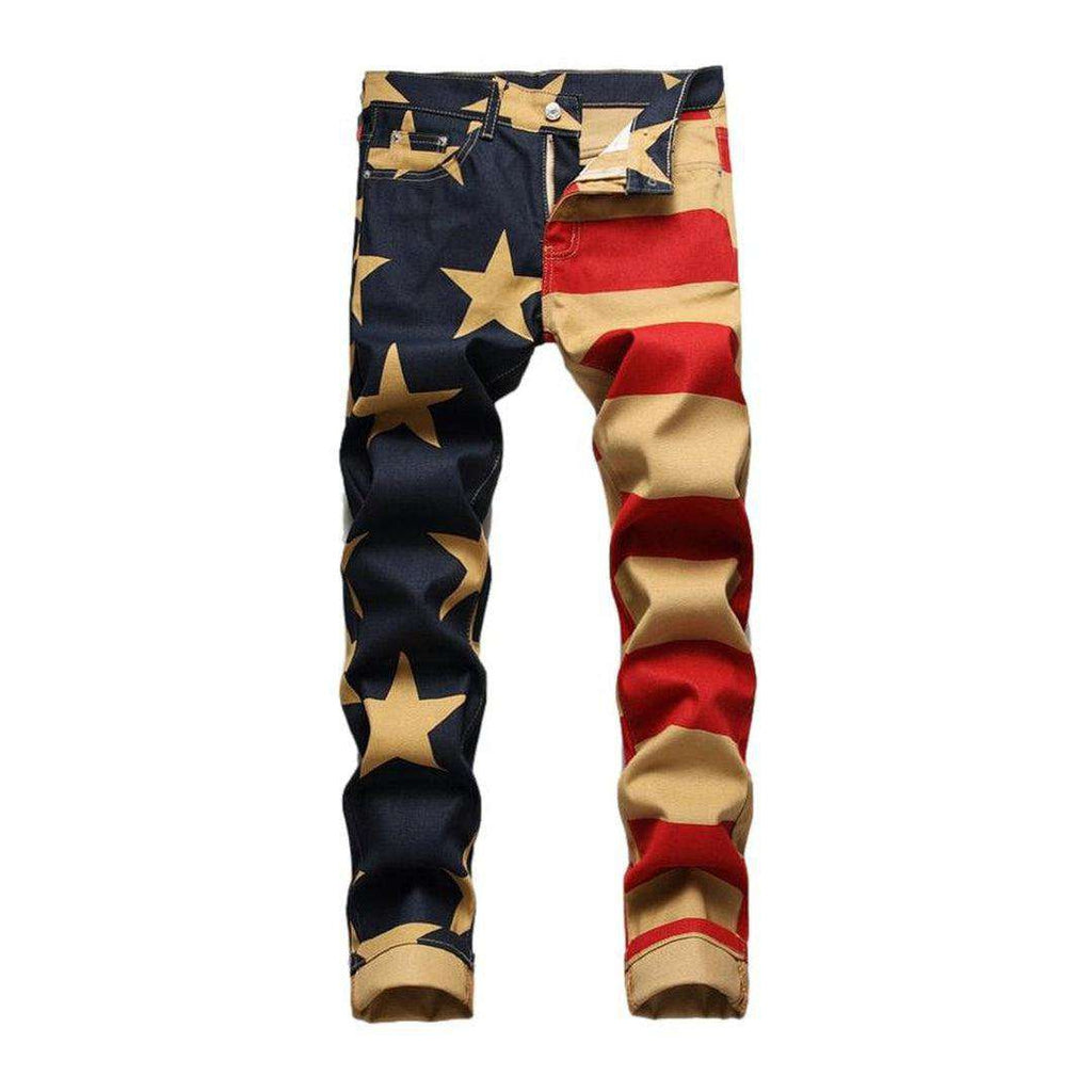 American flag painted men jeans