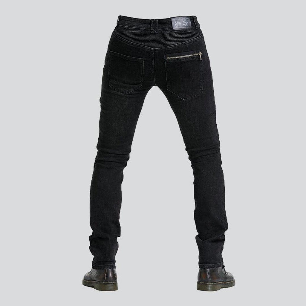 Wear resistant men moto jeans