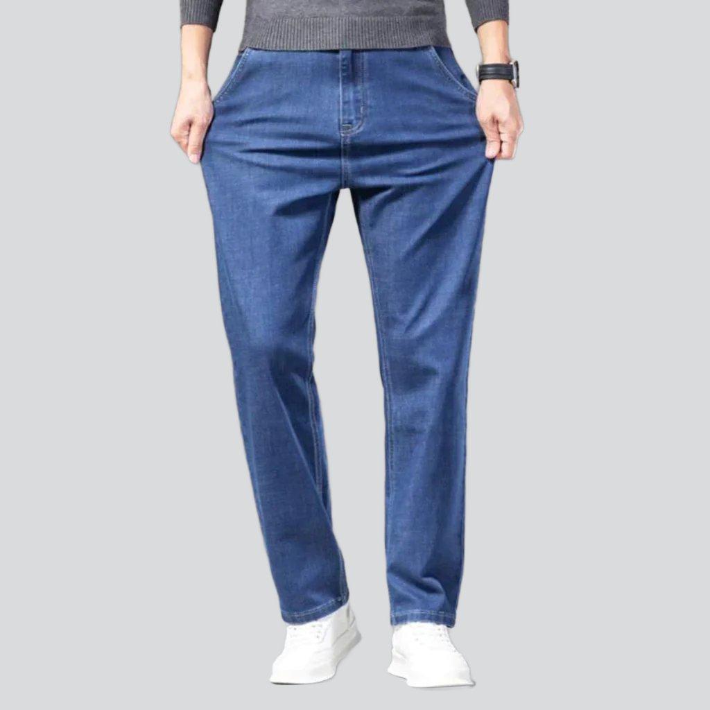 Straight-fit stretch men denim pants