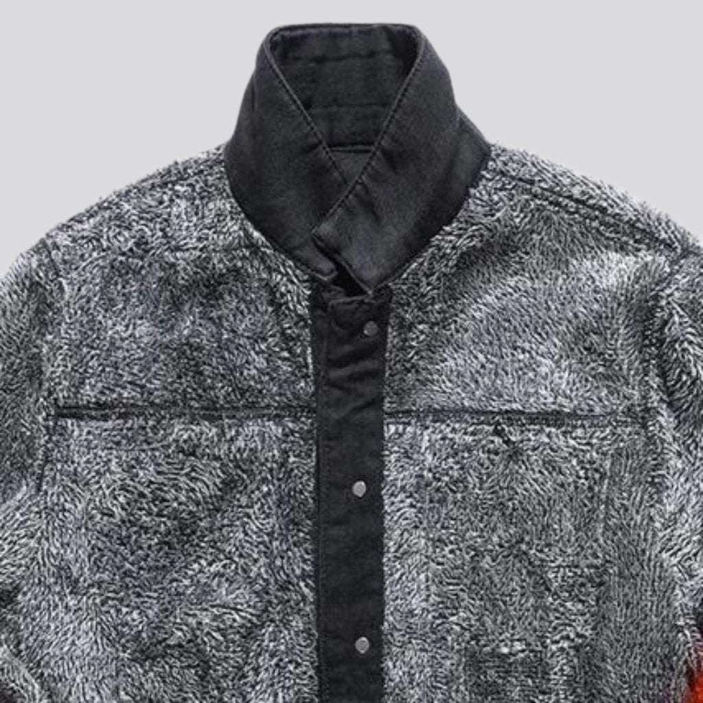 Chaqueta vaquera negra aislante para hombre