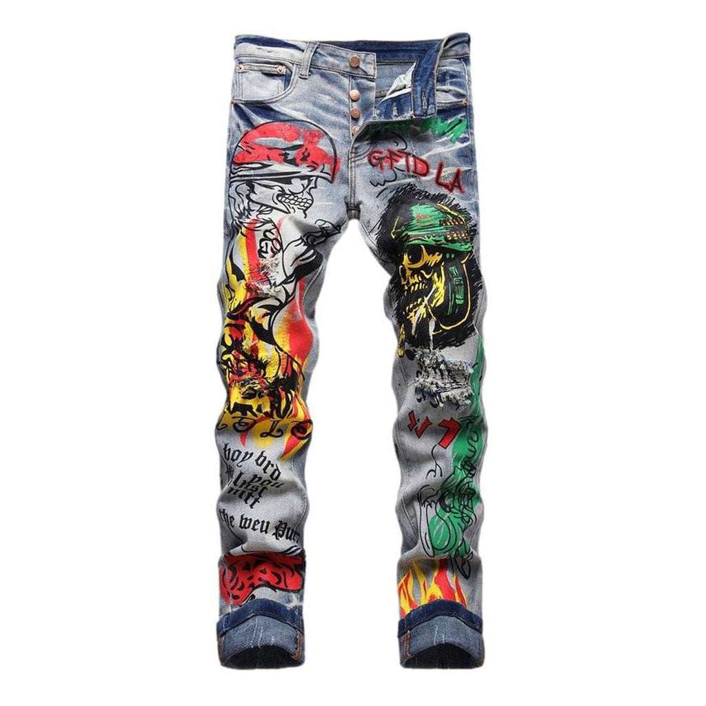 Jeans mit Graffiti-Malerei für Herren