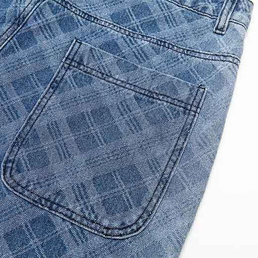 Baggy Herrenjeans aus Ornamentstoff