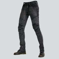 Protective grey men biker jeans