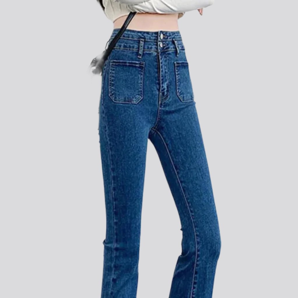 Stonewashed Damen High-Waist-Jeans