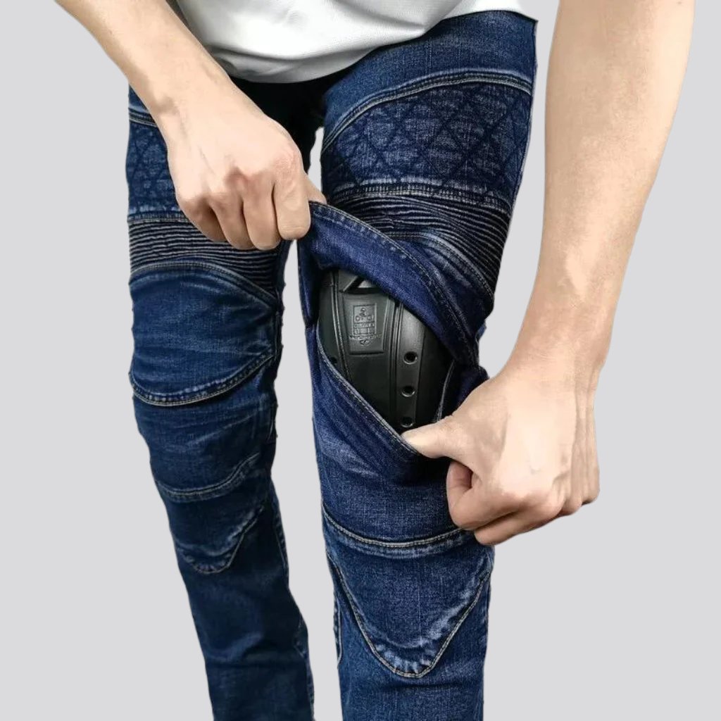 Slim men biker jeans