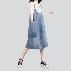 Oversized side pocket denim dress