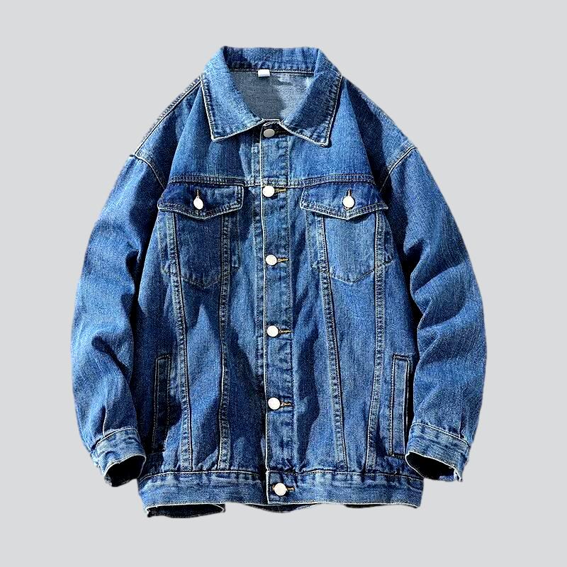 Super übergroße farbige Jeansjacke