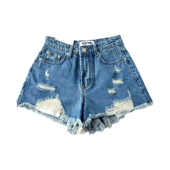 Y2k fashion distressed denim shorts