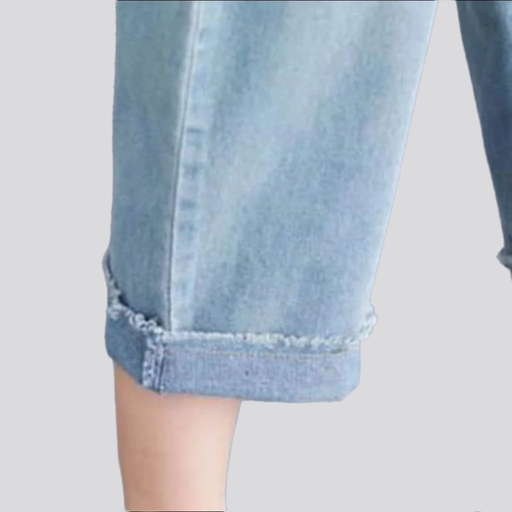 Leicht gewaschener, lockerer Jeans-Jumpsuit für Damen