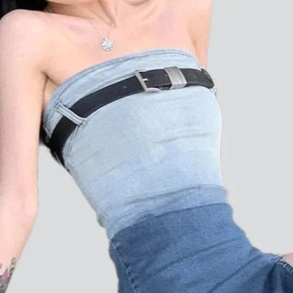 Strapless  women jean dress